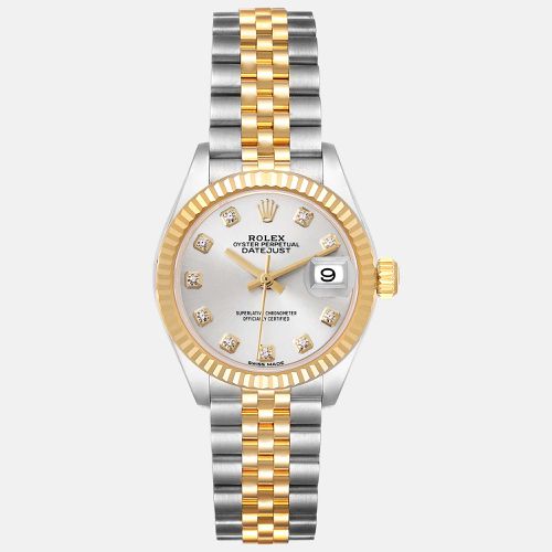 Datejust Steel Yellow Gold Diamond Dial Ladies Watch 28.0 mm - Rolex - Modalova