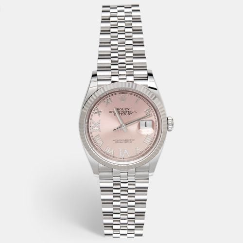 Pink 18K White Gold Oystersteel Diamond Datejust M126234-0031 Women's Wristwatch 36 mm - Rolex - Modalova