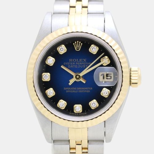 Diamond 18k Yellow Gold Stainless Steel Datejust 69173 Automatic Women's Wristwatch 26 mm - Rolex - Modalova