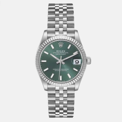 Datejust Midsize Steel White Gold Mint Dial Watch 31.0 mm - Rolex - Modalova