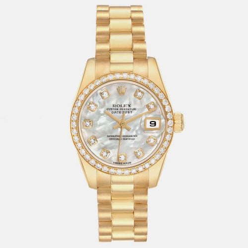 President Yellow Gold MOP Diamond Ladies Watch 179138 26 mm - Rolex - Modalova