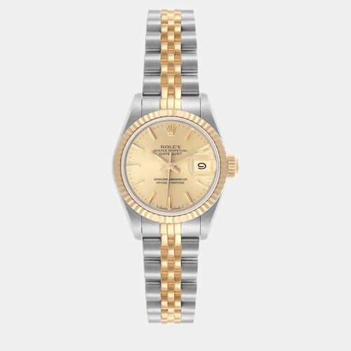 Datejust Steel Yellow Champagne Dial Ladies Watch 69173 - Rolex - Modalova