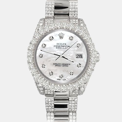 Custom MOP 7.2CT Diamond Stainless Steel Datejust 178240 Automatic Women's Wristwatch 31mm - Rolex - Modalova