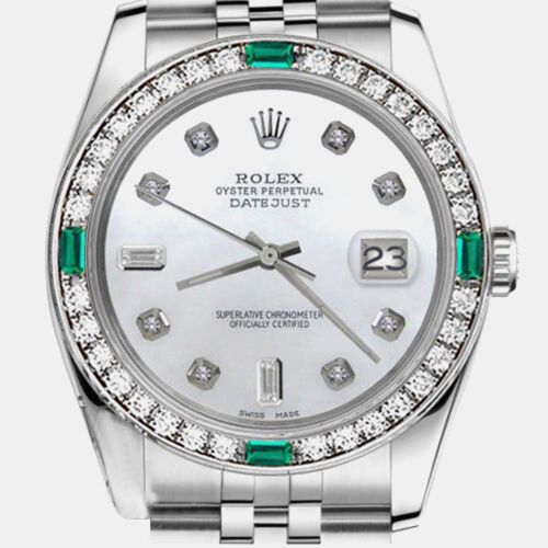 Customised MOP Diamond Stainless Steel Datejust 69173 Automatic Women's Wristwatch 26mm - Rolex - Modalova