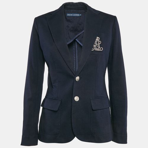 Logo Applique Cotton Single Breasted Blazer S - Ralph Lauren - Modalova