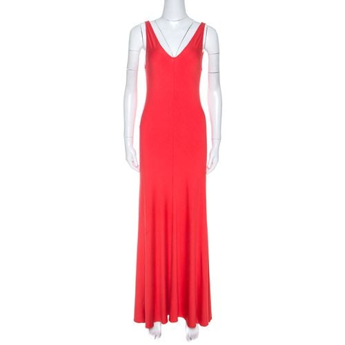 Coral Jersey Sleeveless Jenny Maxi Dress M - Ralph Lauren - Modalova