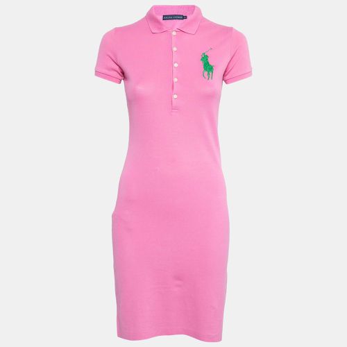 Logo Embroidered Cotton Pique Short Sleeve Dress XS - Ralph Lauren - Modalova