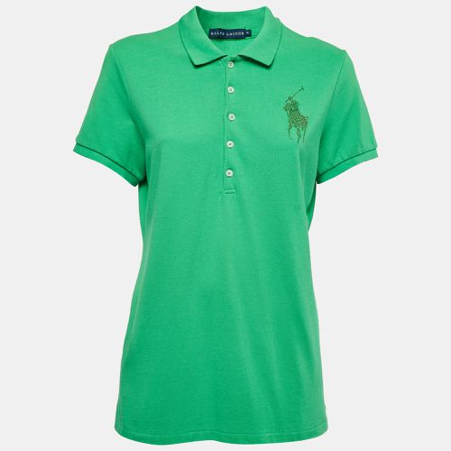 Cotton Crystal Logo Embellished Polo T-Shirt XL - Ralph Lauren - Modalova