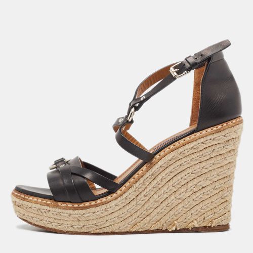 Leather Wedge Platform Espadrille Ankle Strap Sandals Size 39.5 - Ralph Lauren - Modalova