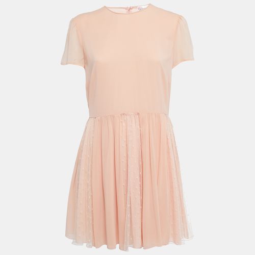 Silk & Lace Short Sleeve Mini Dress L - RED Valentino - Modalova