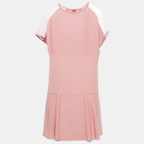 Salmon Crepe & Tulle Shift Dress S - RED Valentino - Modalova