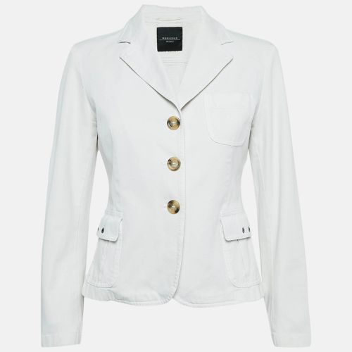 Off Gabardine Button Front Jacket M - Weekend Max Mara - Modalova