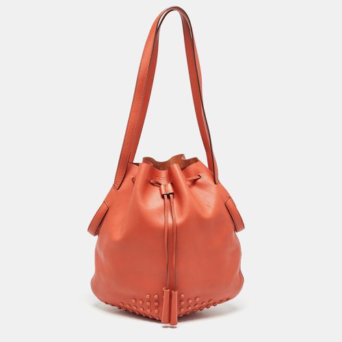 Leather Drawstring Bucket Bag - Tod's - Modalova