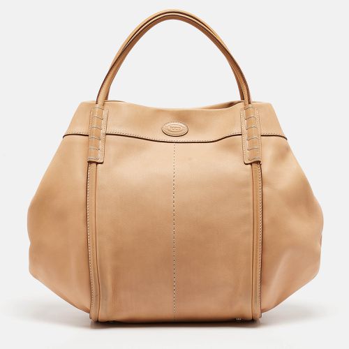 Tod's Tan Leather Large Media Tote - Tod's - Modalova