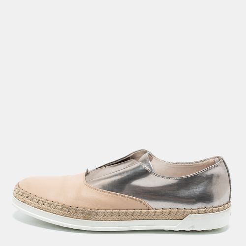 Silver and Patent and Leather Francesina Slip On Espadrille Sneakers Size 35.5 - Tod's - Modalova