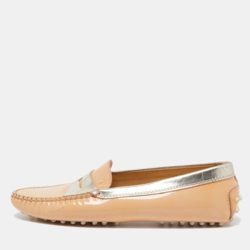 Gold Patent Leather Penny Slip On Loafers Size 38.5 - Tod's - Modalova