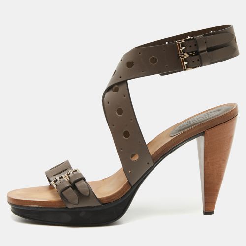 Leather Perforated Platform Ankle Strap Sandals Size 40 - Tod's - Modalova