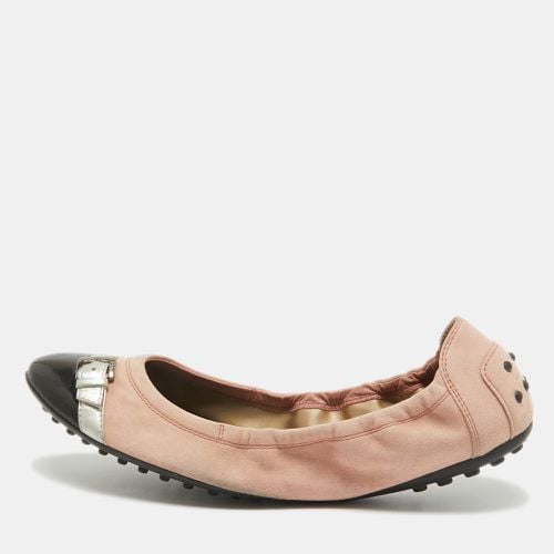 Suede and Patent Leather Buckle Detail Scrunch Ballet Flats Size 39.5 - Tod's - Modalova