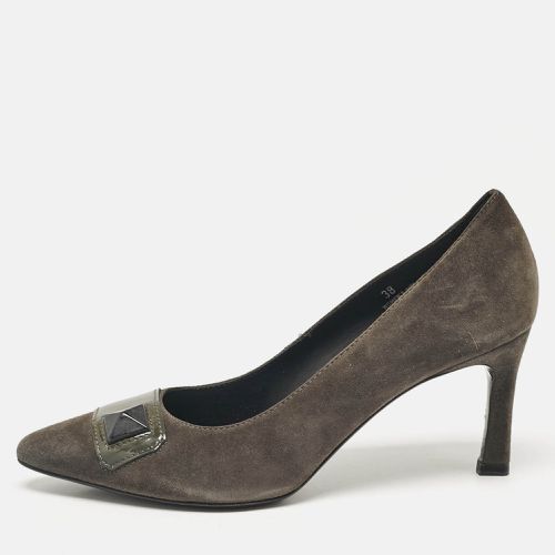 Olive Green Patent and Suede Pointed Toe Pumps Size 38 - Tod's - Modalova