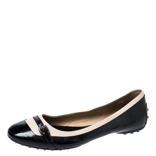 White Patent Leather And Leather Buckle Detail Ballet Flats Size 40 - Tod's - Modalova