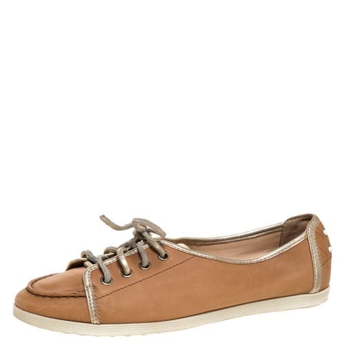 Gold Leather Lace Up Sneakers Size 38 - Tod's - Modalova