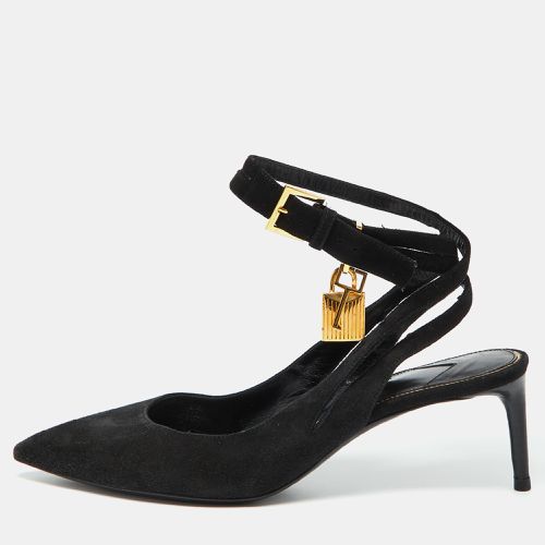 Suede Padlock Slingback Pumps Size 37.5 - Tom Ford - Modalova