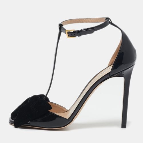 Patent Leather and Velvet Bow Brigitte T-Strap Sandals Size 41 - Tom Ford - Modalova