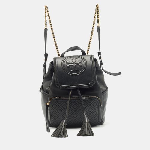 Quilted Leather Fleming Drawstring Backpack - Tory Burch - Modalova