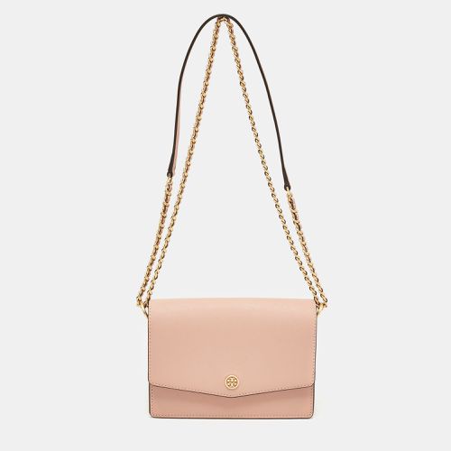 Peach Leather Mini Robinson Shoulder Bag - Tory Burch - Modalova