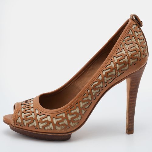 Leather Regan High Heel Peep Toe Pumps Size 38 - Tory Burch - Modalova