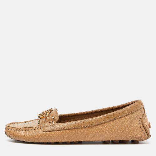 Snakeskin Embossed Leather Driving Loafers Size 36 - Tory Burch - Modalova