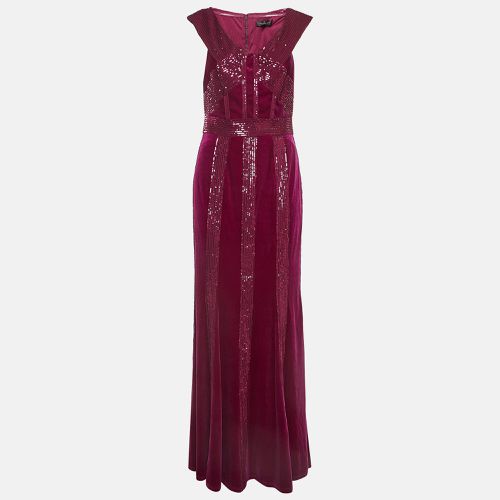 Magenta Velvet Knit and Sequin Rhea Gown M - Tadashi Shoji - Modalova