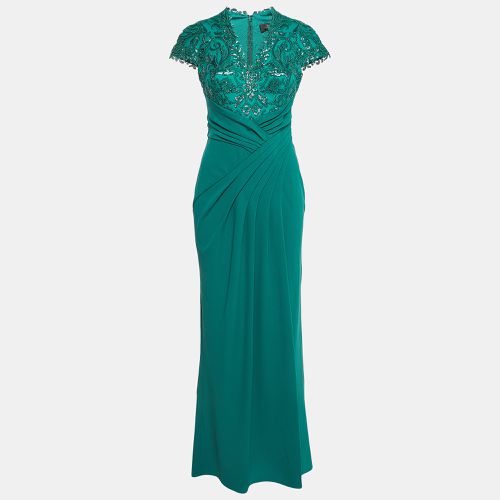 Emerald Percy Sequin Crepe Drape Gown S - Tadashi Shoji - Modalova