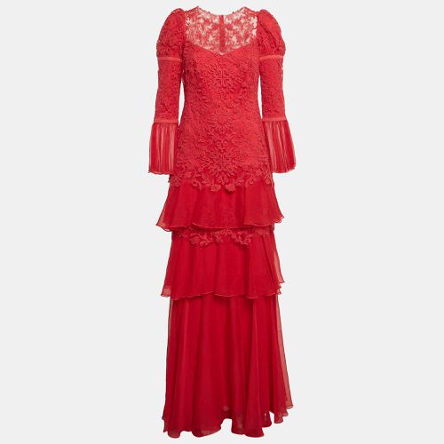 Chiffon And Lace Tiered Moreau Gown S - Tadashi Shoji - Modalova