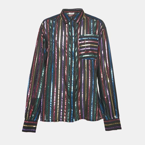 Metallic Lurex Striped Crepe Shirt L - The Attico - Modalova