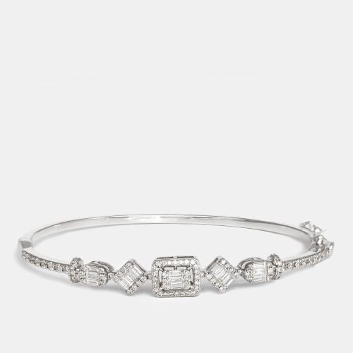 Classy Baguette and Round Diamonds 1.31 ct 18k Gold Bracelet 16.5 - The Diamond Edit - Modalova