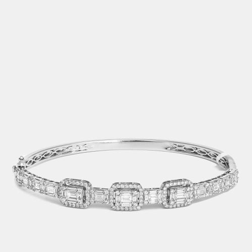 Classy Baguette and Round Diamond 2.07 ct 18k Gold Bracelet 17 - The Diamond Edit - Modalova