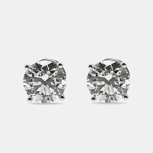 K Gold Round Brilliant Lab Grown Diamonds Earrings (Approx 6.00 cts) - The Diamond Edit - Modalova