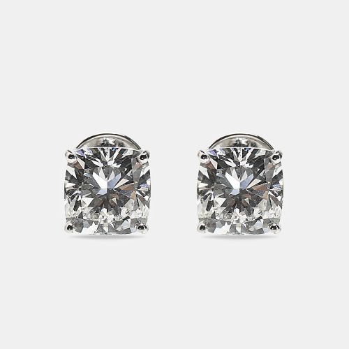 K Gold Cushion Cut Lab Grown Diamonds Earrings (Approx 6.00 cts) - The Diamond Edit - Modalova