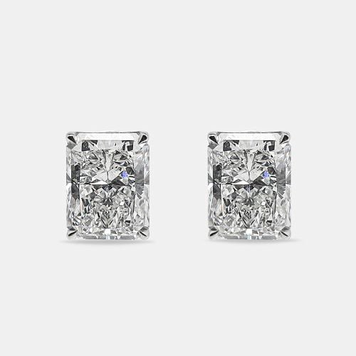 K Gold Radiant Cut Lab Grown Diamonds Earrings (Approx 6.00 cts) - The Diamond Edit - Modalova