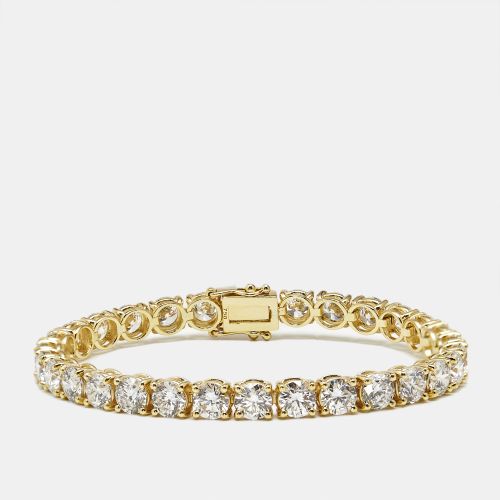 Cts Round Brilliant Lab Grown Diamonds 18k Gold Tennis Bracelet - The Diamond Edit - Modalova