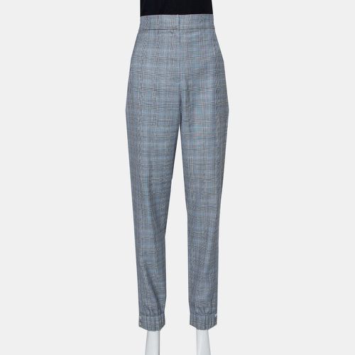 Cooper Plaid Wool & Silk Joggers L - Tibi - Modalova