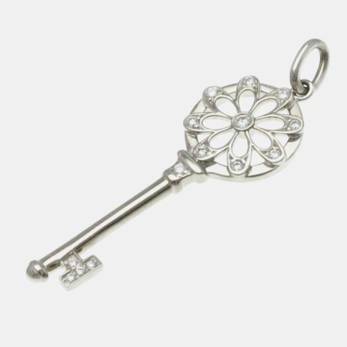 K Gold and Diamond Floral Key Pendant Charm - Tiffany & Co. - Modalova