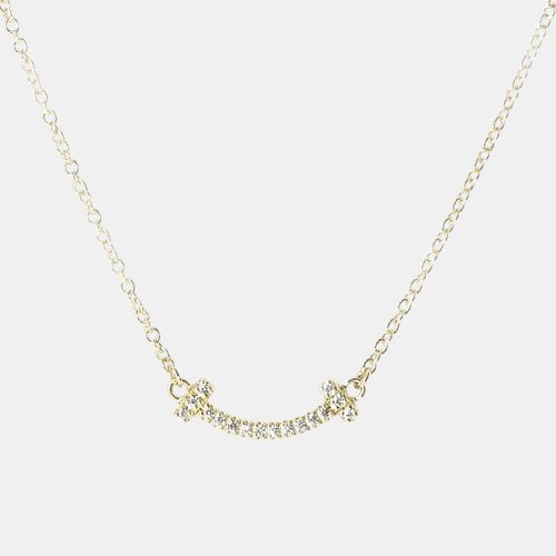 Tiffany & Co T Smile Mini Necklace 18K Gold Diamond - Tiffany & Co. - Modalova