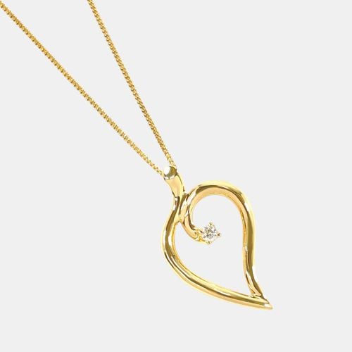 K Gold Diamond Vintage Open Heart Leaf Pendant Necklace - Tiffany & Co. - Modalova