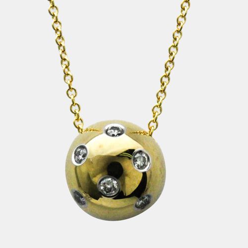 Elsa Peretti Dots Ball 18K Gold Platinum Diamond Necklace - Tiffany & Co. - Modalova