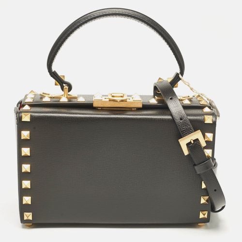 Leather Rockstud Alcove Box Top Handle Bag - Valentino - Modalova