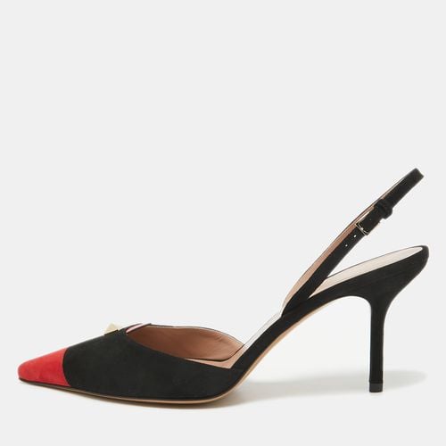 Red Suede Rockstud Slingback Pumps Size 41 - Valentino - Modalova