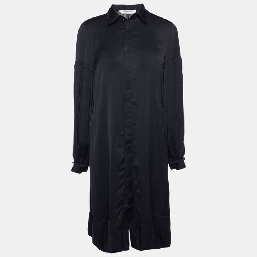 Satin Pleated Sleeve Shirt Dress M - Valentino - Modalova