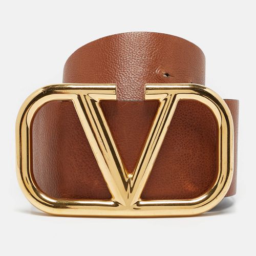 Black Leather VLogo Wide Reversible Belt 85CM - Valentino - Modalova